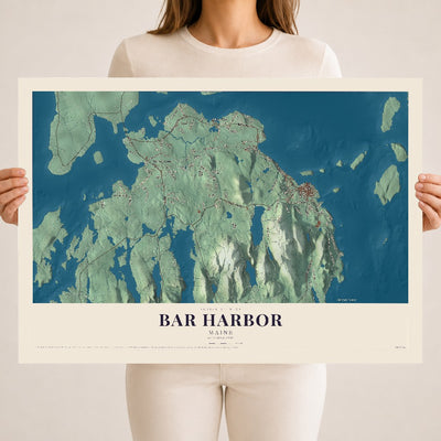 Bar Harbor, Maine map print - 18 x 24 archival matte print