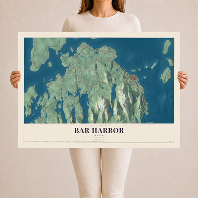 Bar Harbor, Maine map print - 24 x 36 archival matte print