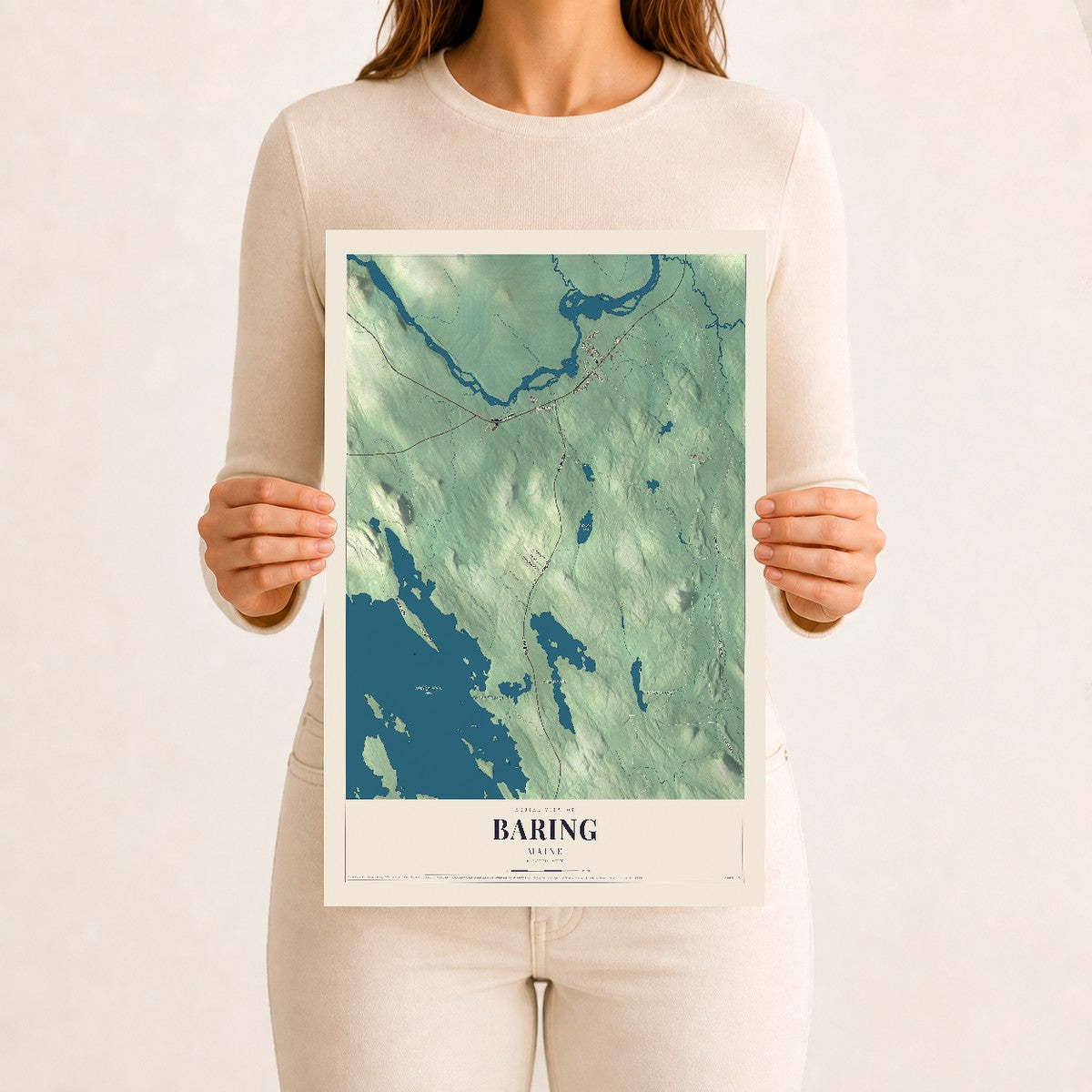 Baring, Maine map print - 12 x 18 archival matte print