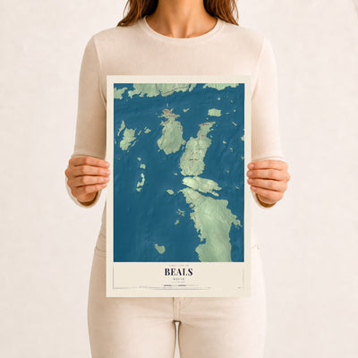 Beals, Maine map print - 12 x 18 archival matte print