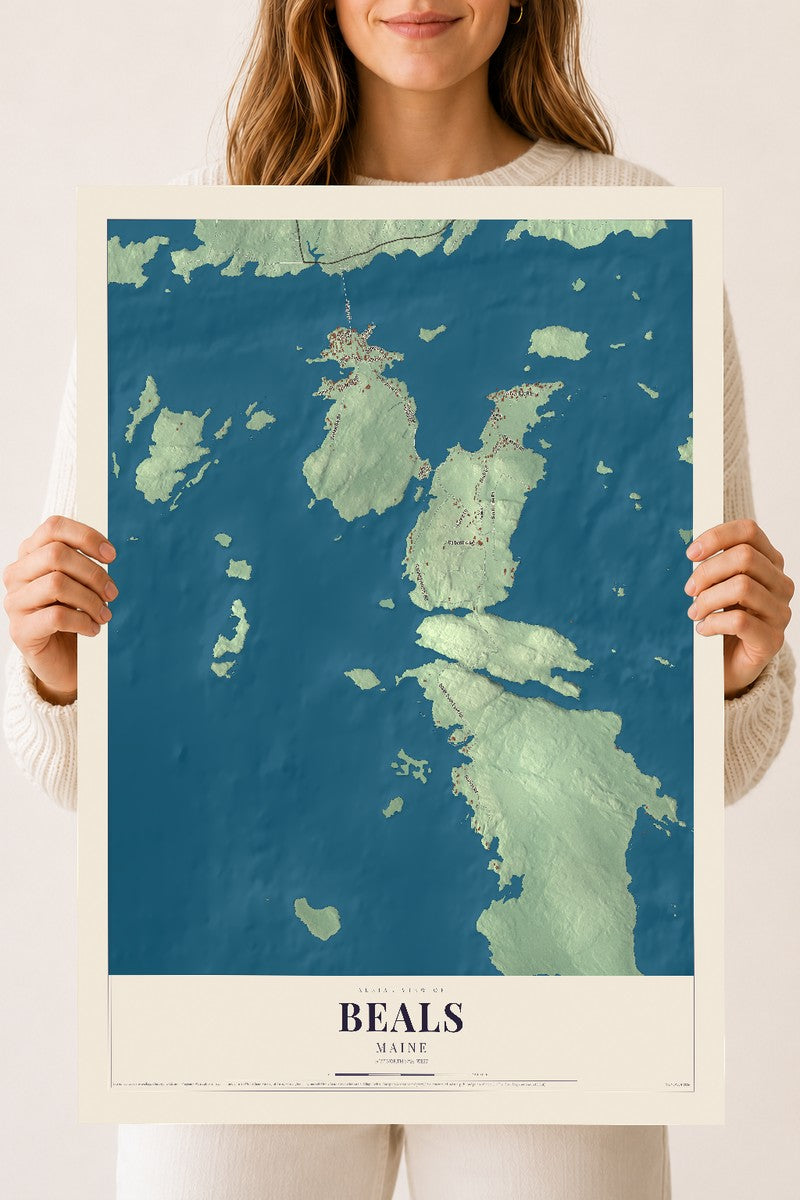Beals, Maine map print - 18 x 24 archival matte print