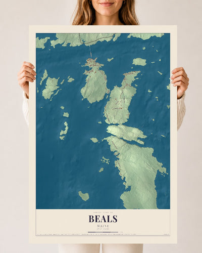 Beals, Maine map print - 24 x 36 archival matte print