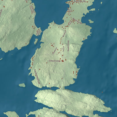 Terrain and local geography detail from the Beals, Maine map