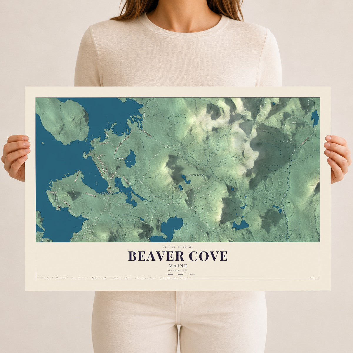 Beaver Cove, Maine map print - 12 x 18 archival matte print