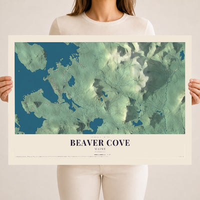 Beaver Cove, Maine map print - 18 x 24 archival matte print