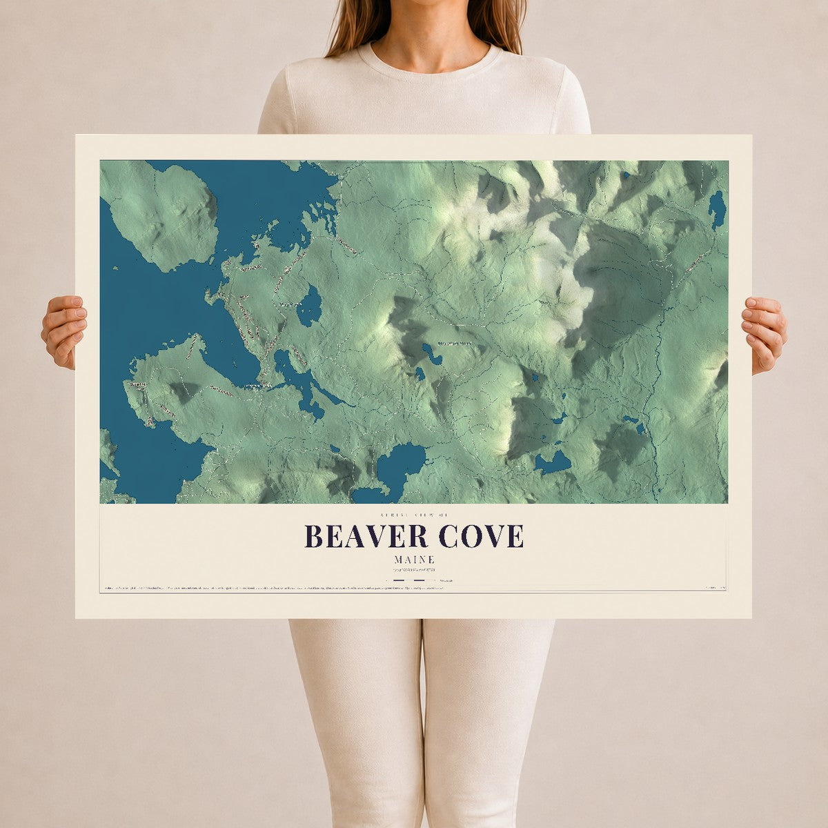 Beaver Cove, Maine map print - 24 x 36 archival matte print