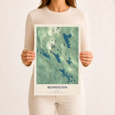 Beddington, Maine map print - 12 x 18 archival matte print