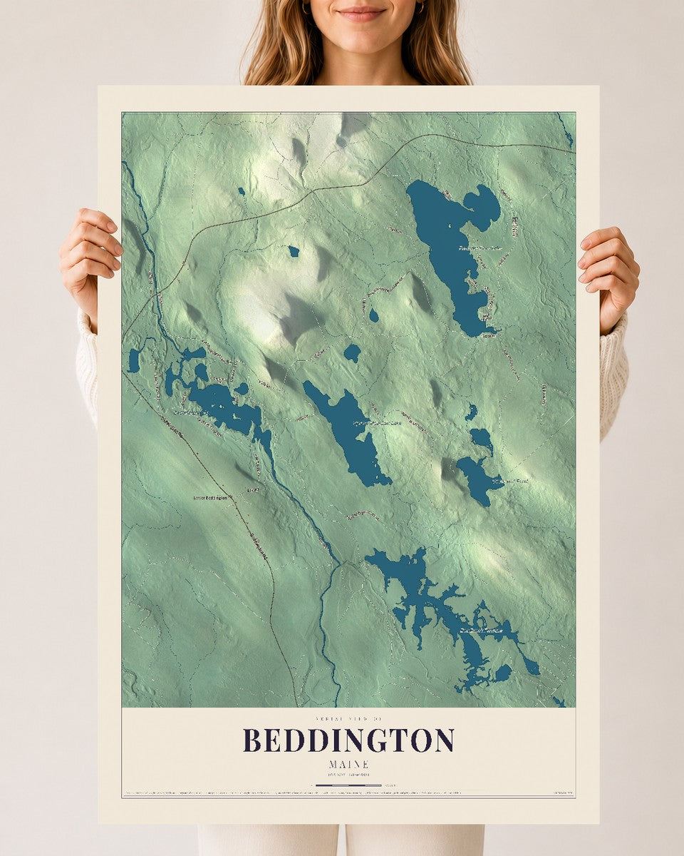 Beddington, Maine map print - 24 x 36 archival matte print