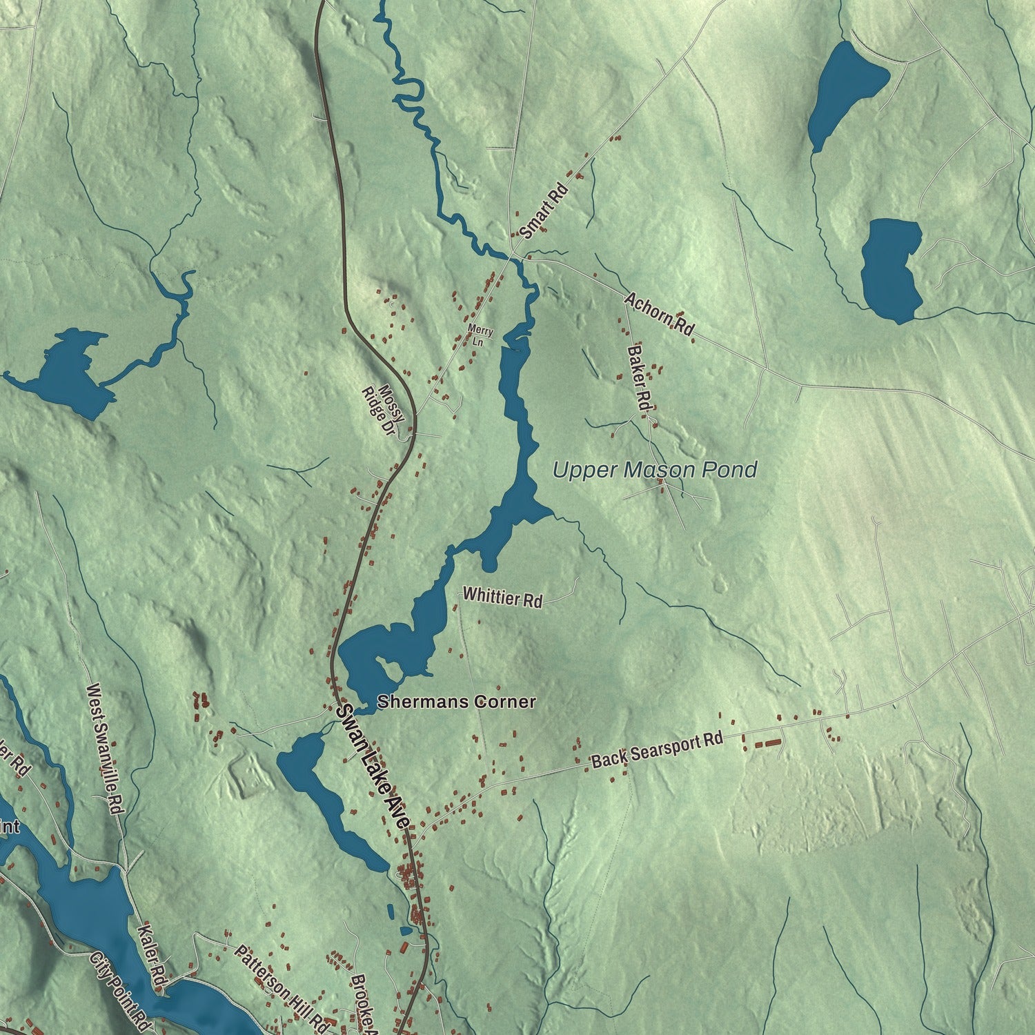Terrain and local geography detail from the Belfast, Maine map