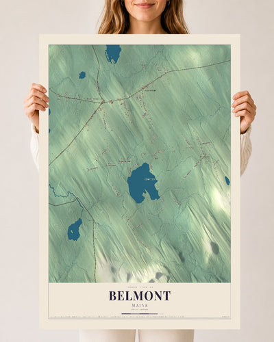 Belmont, Maine map print - 24 x 36 archival matte print