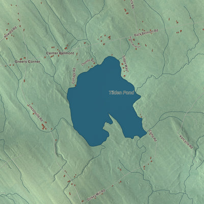 Terrain and local geography detail from the Belmont, Maine map