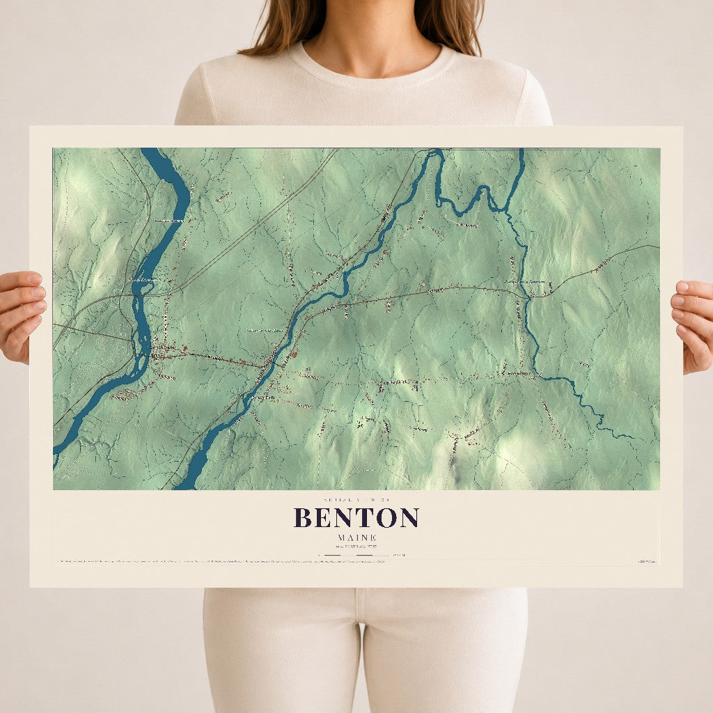 Benton, Maine map print - 18 x 24 archival matte print