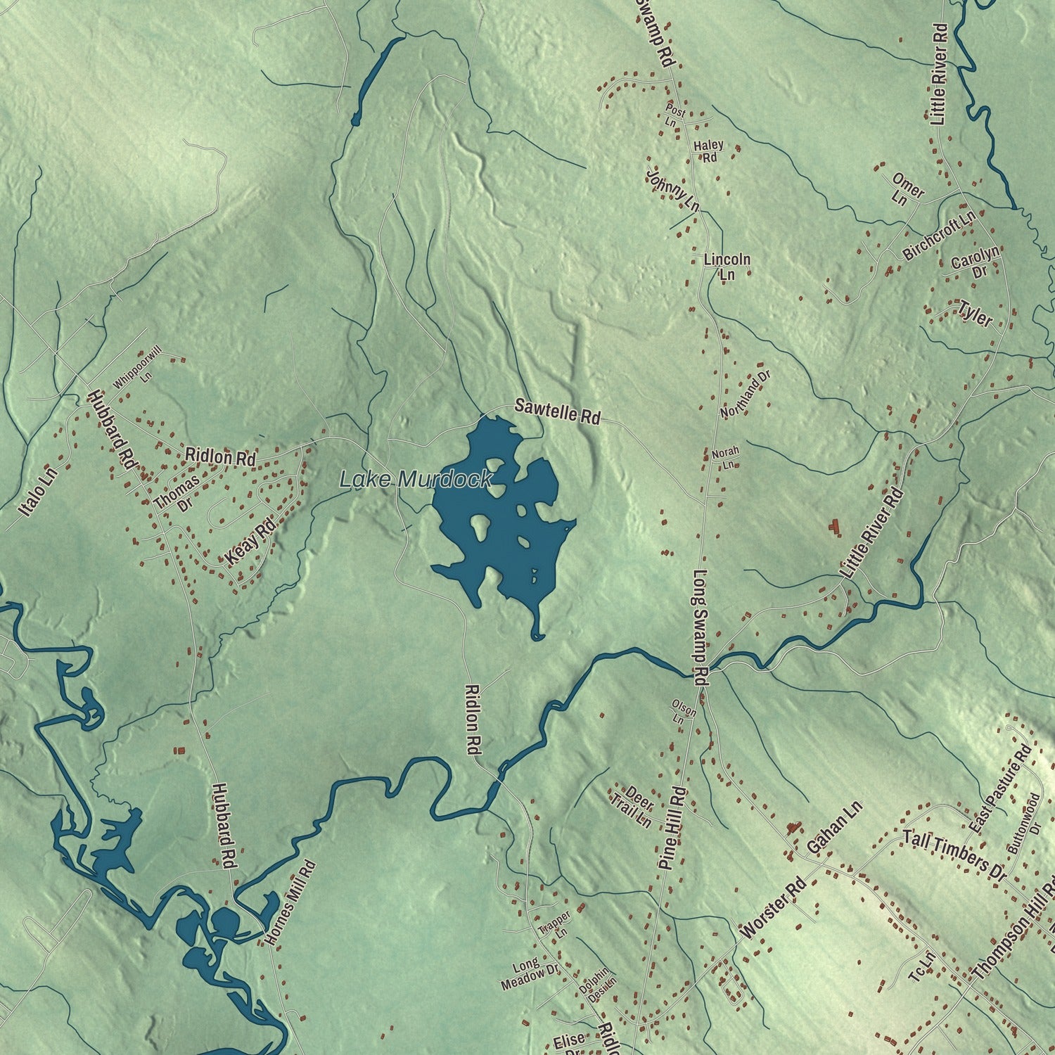 Terrain and local geography detail from the Berwick, Maine map