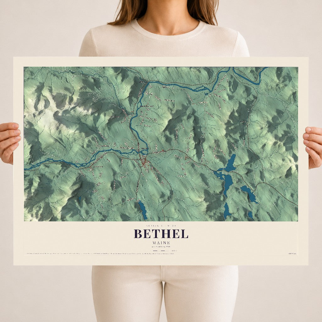 Bethel, Maine map print - 18 x 24 archival matte print