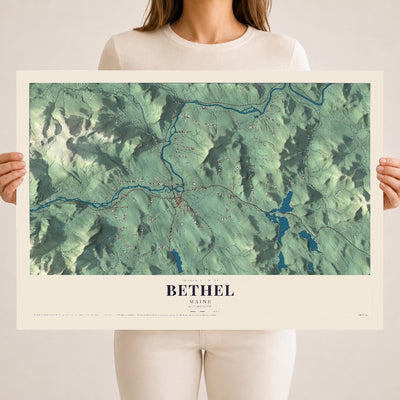 Bethel, Maine map print - 18 x 24 archival matte print