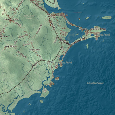 Terrain and local geography detail from the Biddeford, Maine map