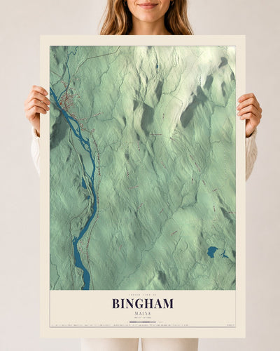 Bingham, Maine map print - 24 x 36 archival matte print