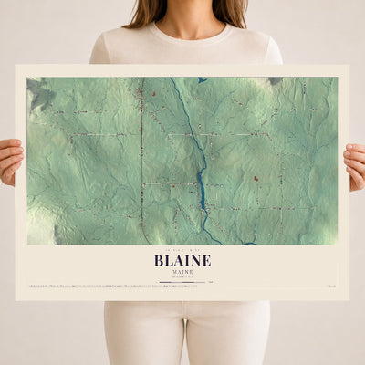 Blaine, Maine map print - 18 x 24 archival matte print