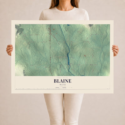 Blaine, Maine map print - 24 x 36 archival matte print