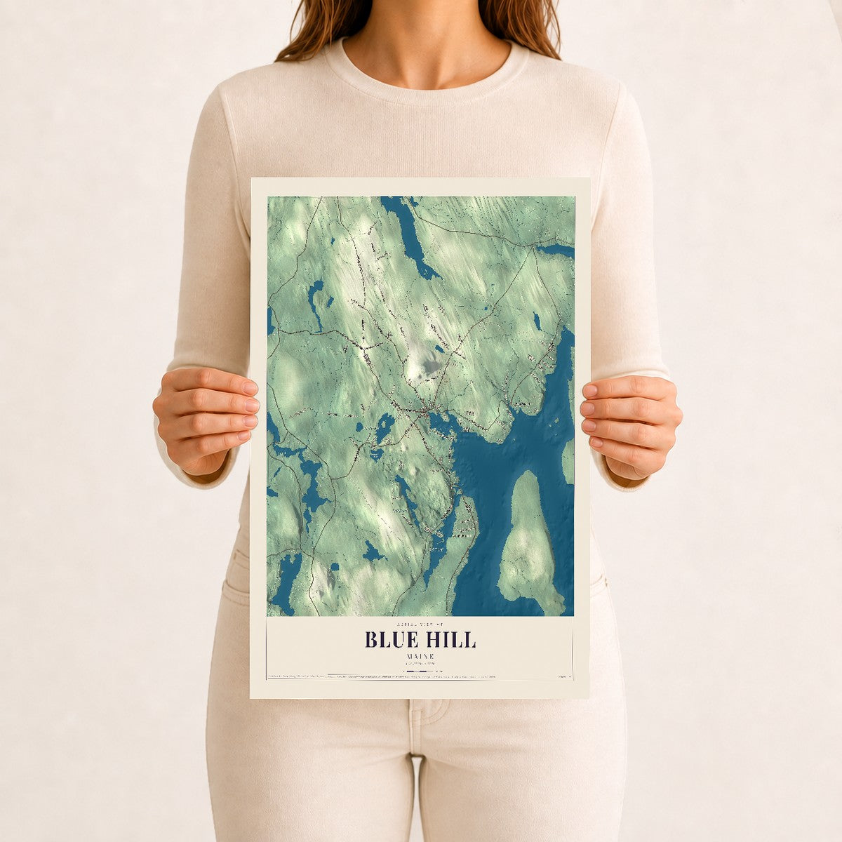 Blue Hill, Maine map print - 12 x 18 archival matte print