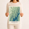 Map of Bowdoinham, Maine, 12 x 18 inch unframed archival matte print