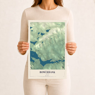 Bowerbank, Maine map print - 12 x 18 archival matte print