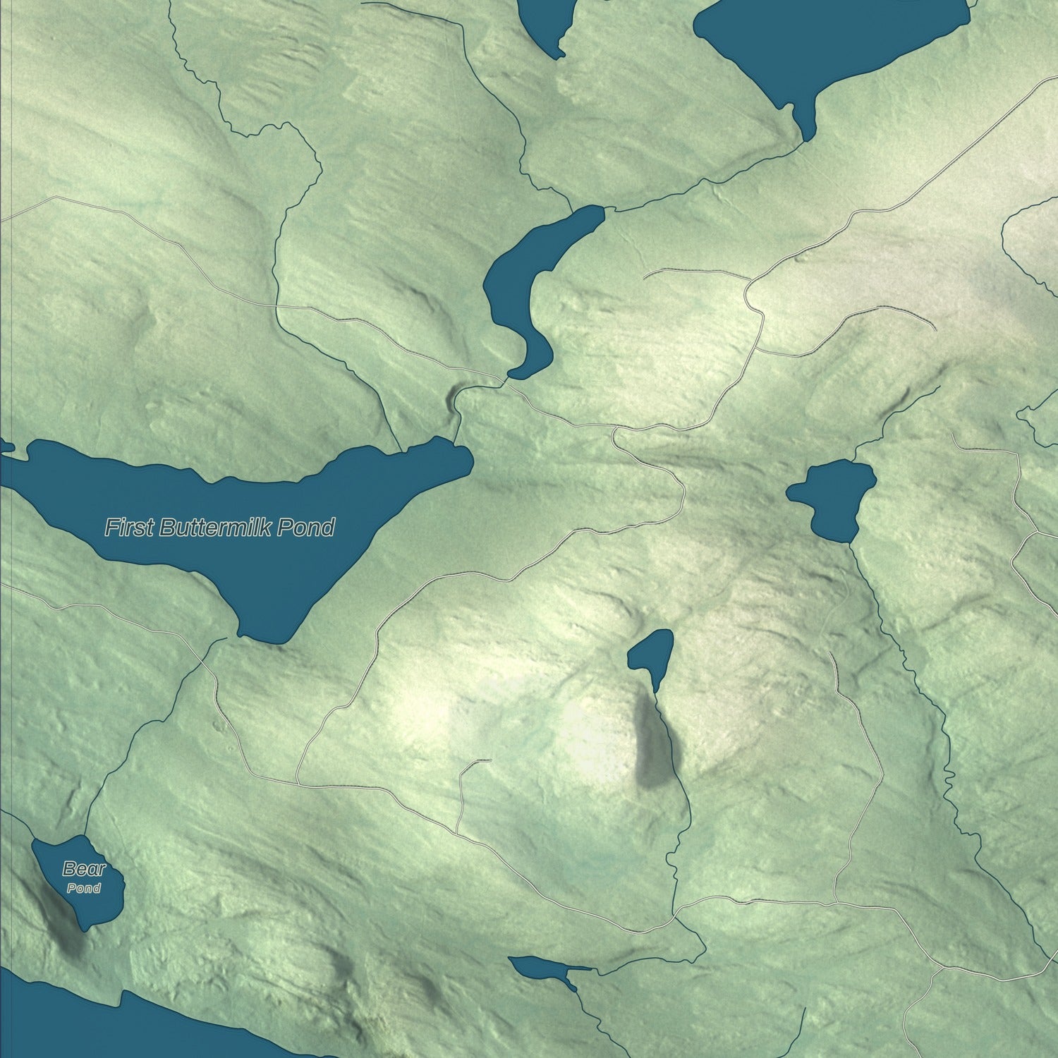Terrain and local geography detail from the Bowerbank, Maine map