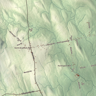 Street and neighborhood detail from the Bradford, Maine map