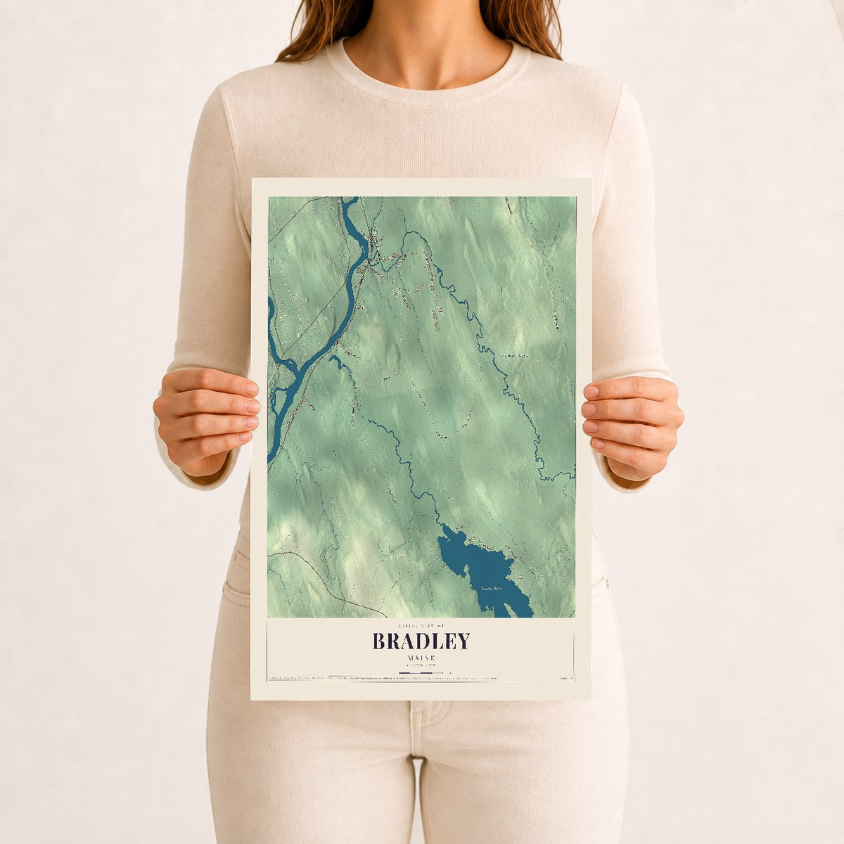 Bradley, Maine map print - 12 x 18 archival matte print