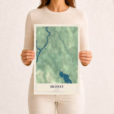 Bradley, Maine map print - 12 x 18 archival matte print