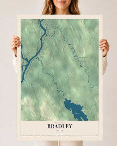 Bradley, Maine map print - 24 x 36 archival matte print