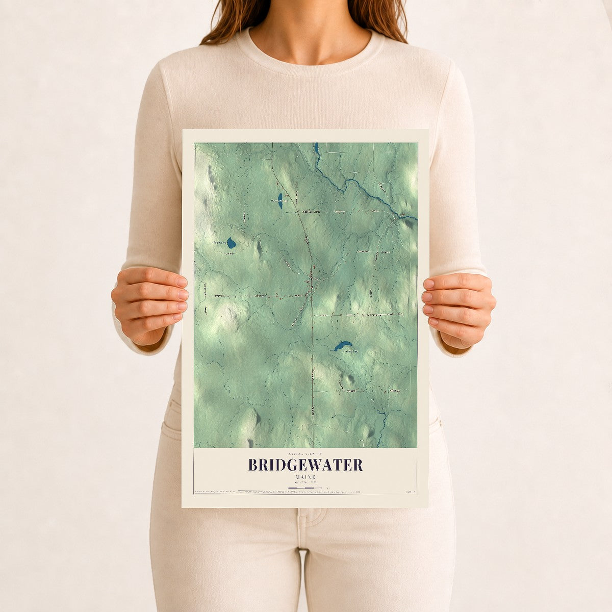 Bridgewater, Maine map print - 12 x 18 archival matte print
