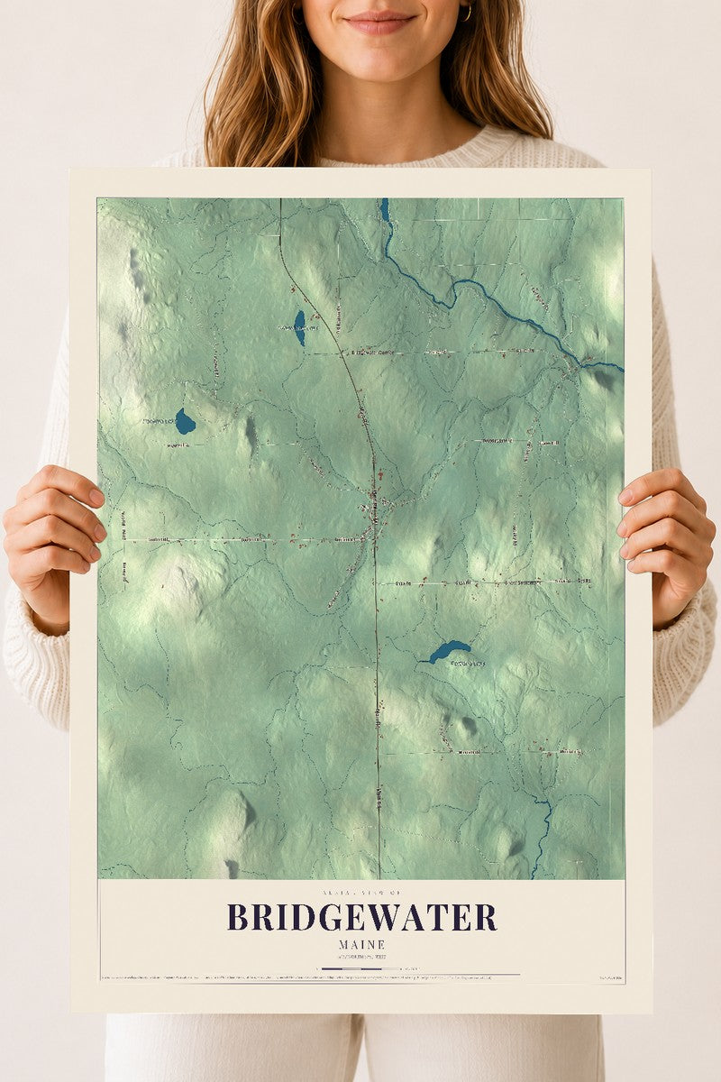 Bridgewater, Maine map print - 18 x 24 archival matte print