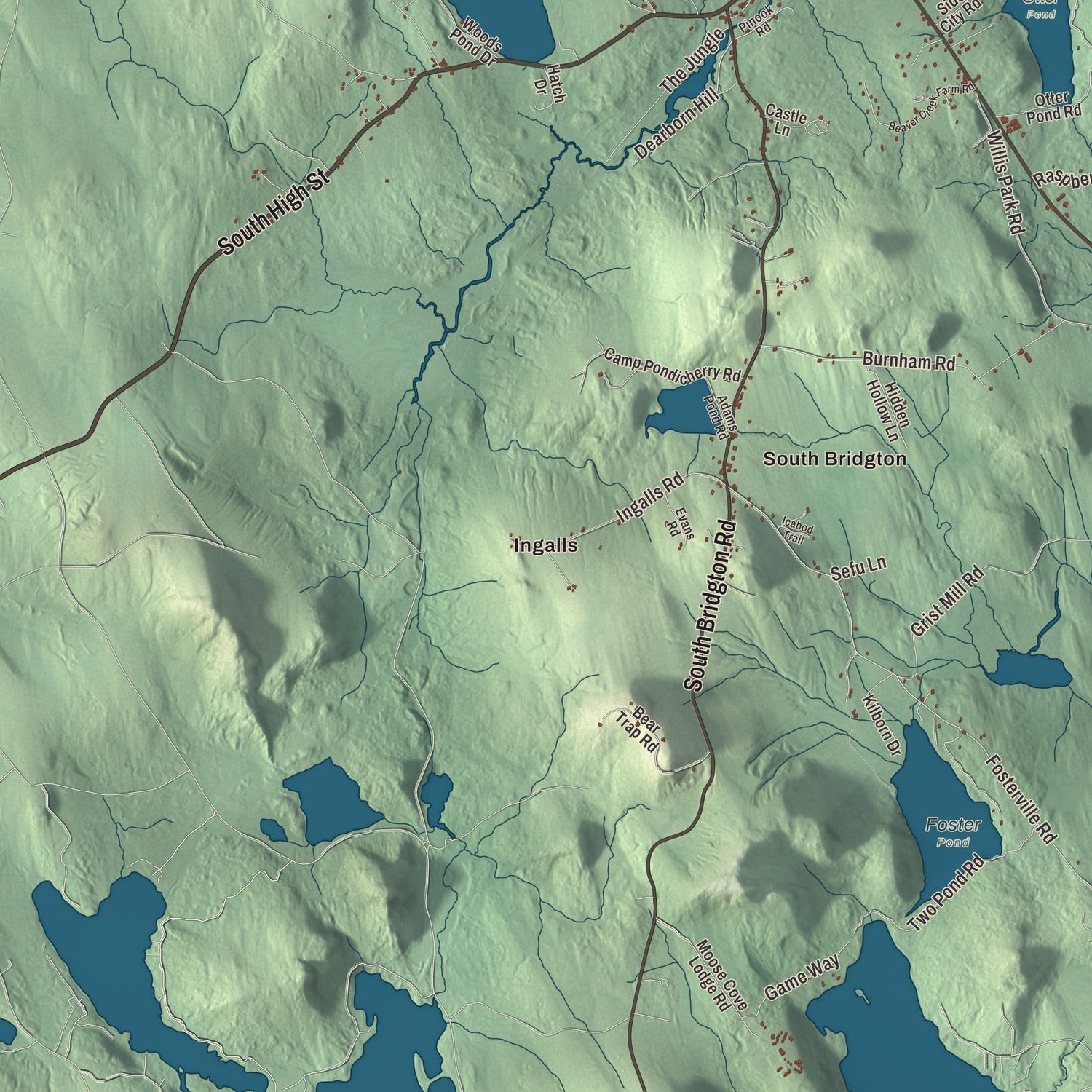 Street and neighborhood detail from the Bridgton, Maine map