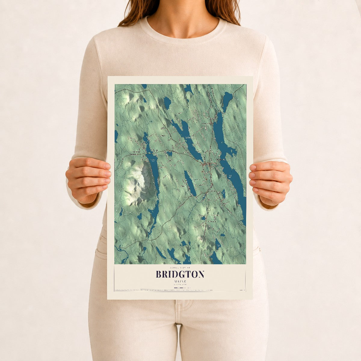 Bridgton, Maine map print - 12 x 18 archival matte print