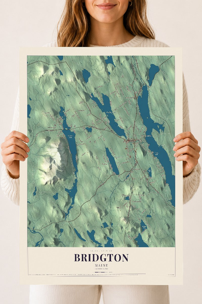 Bridgton, Maine map print - 18 x 24 archival matte print