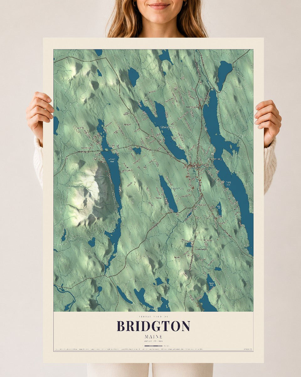 Bridgton, Maine map print - 24 x 36 archival matte print