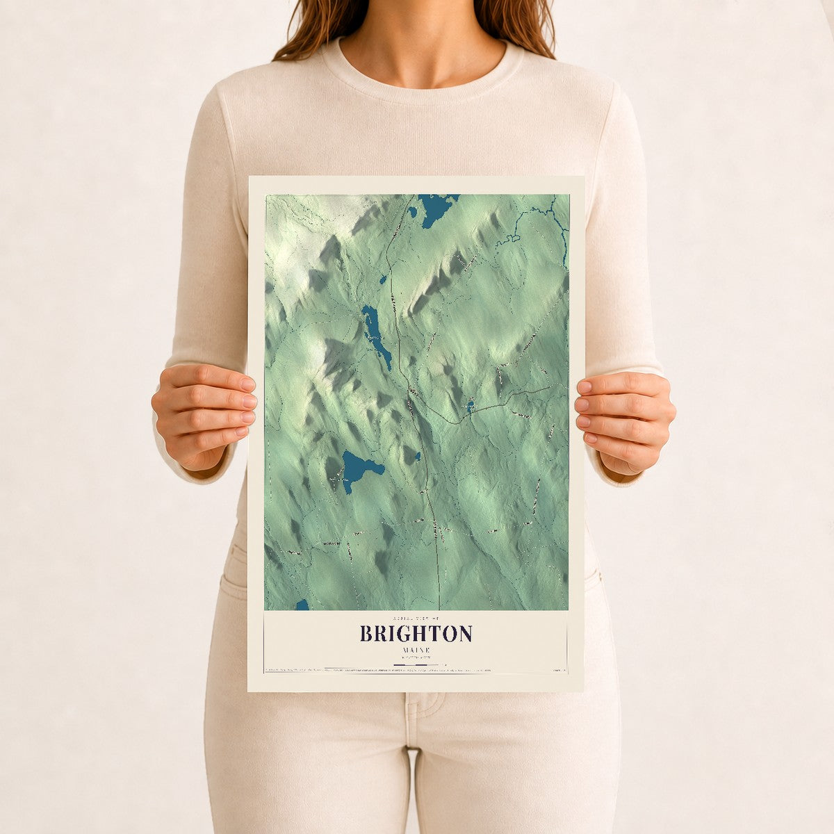 Brighton, Maine map print - 12 x 18 archival matte print