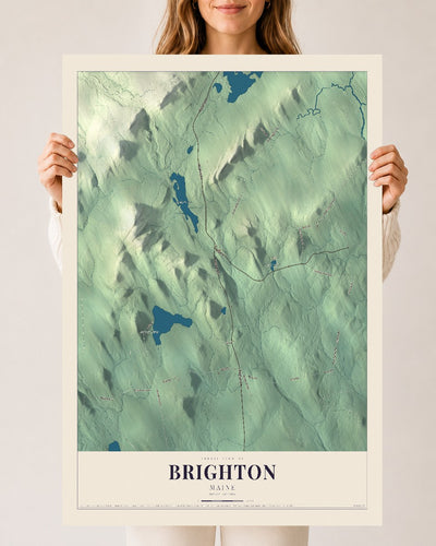 Brighton, Maine map print - 24 x 36 archival matte print