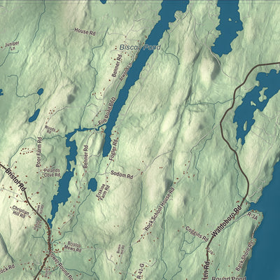 Terrain and local geography detail from the Bristol, Maine map