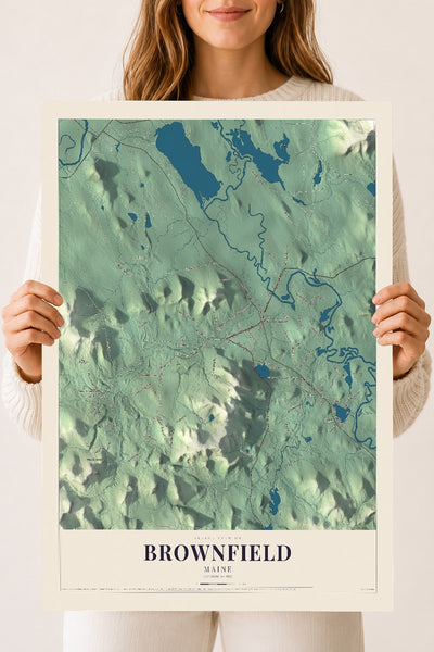 Brownfield, Maine map print - 18 x 24 archival matte print