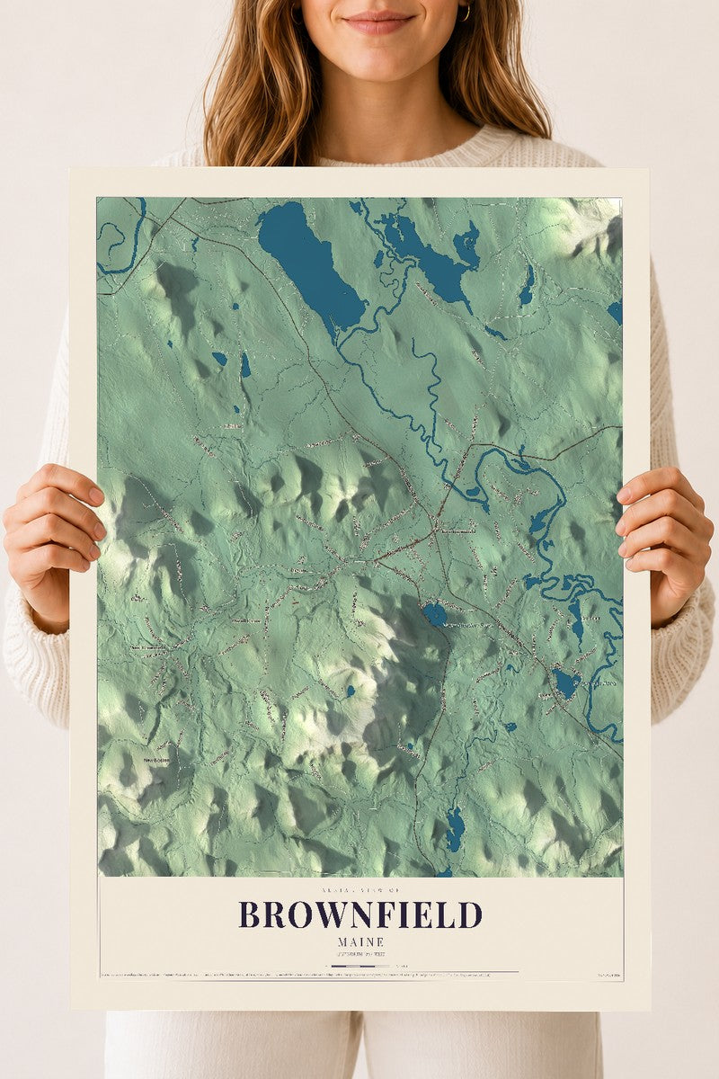 Brownfield, Maine map print - 18 x 24 archival matte print