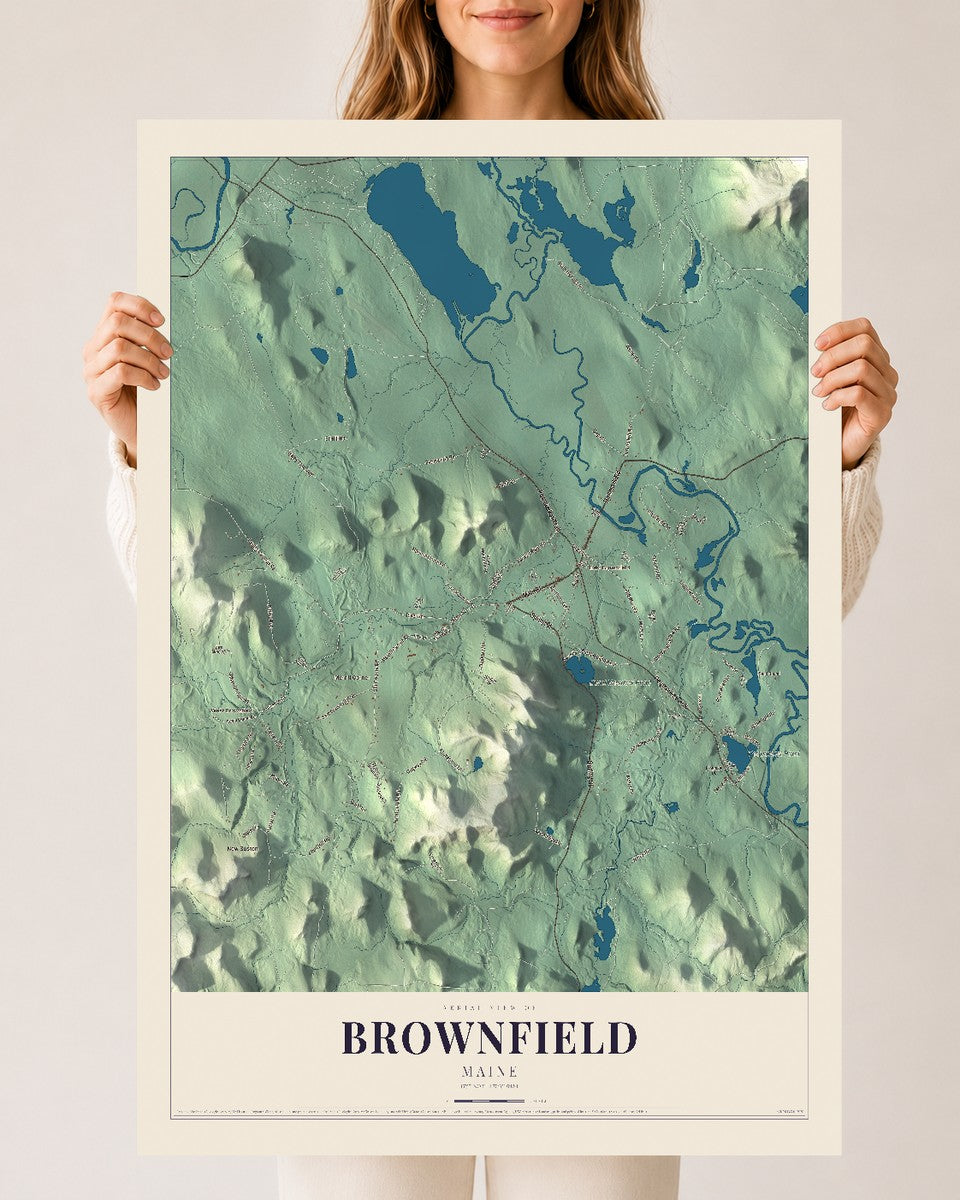 Brownfield, Maine map print - 24 x 36 archival matte print