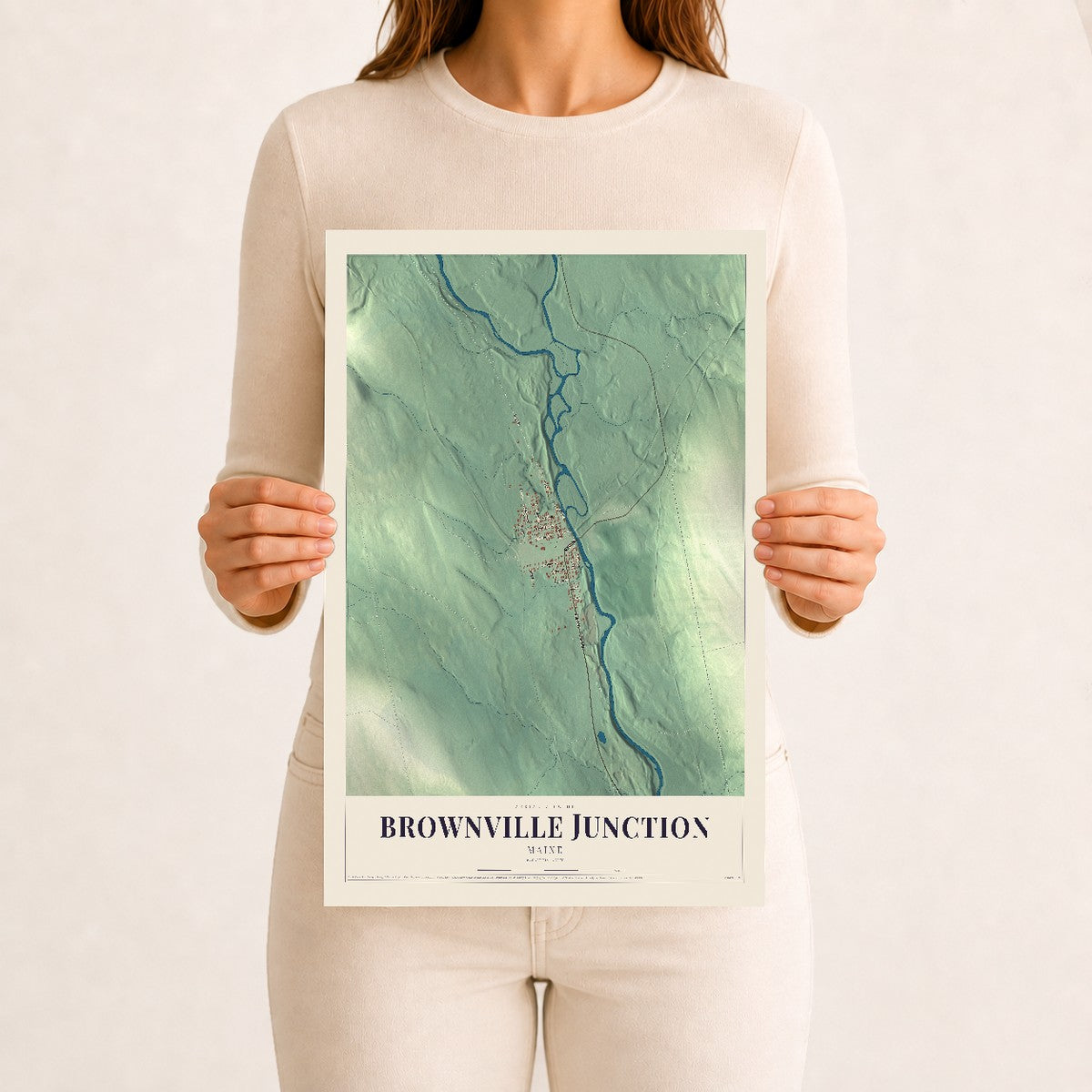 Brownville Junction, Maine map print - 12 x 18 archival matte print