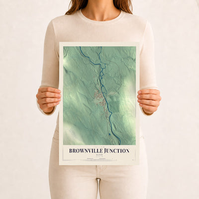 Brownville Junction, Maine map print - 12 x 18 archival matte print