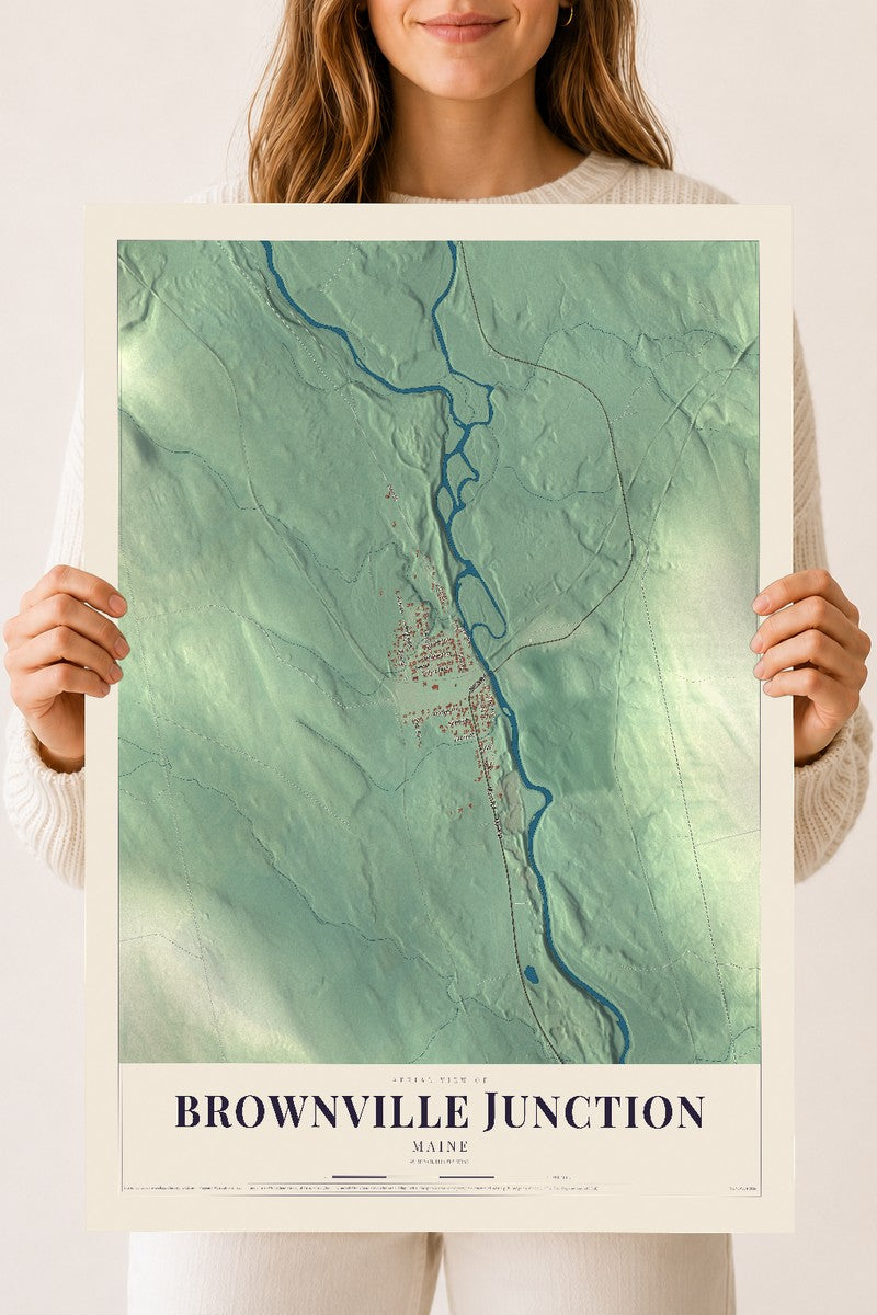 Brownville Junction, Maine map print - 18 x 24 archival matte print
