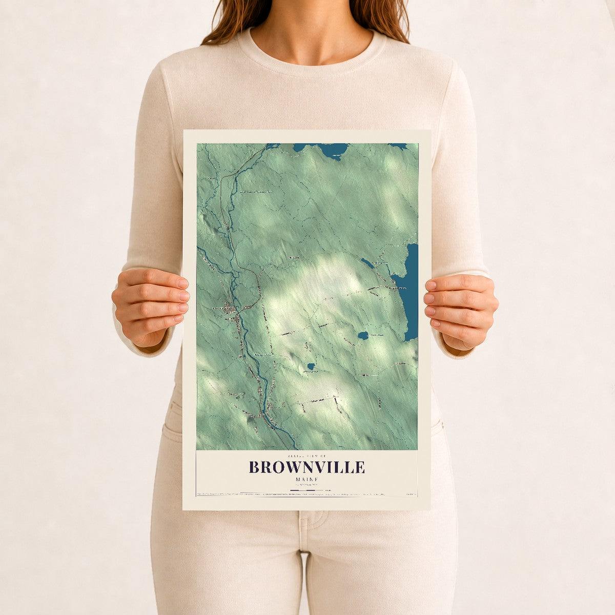 Brownville, Maine map print - 12 x 18 archival matte print