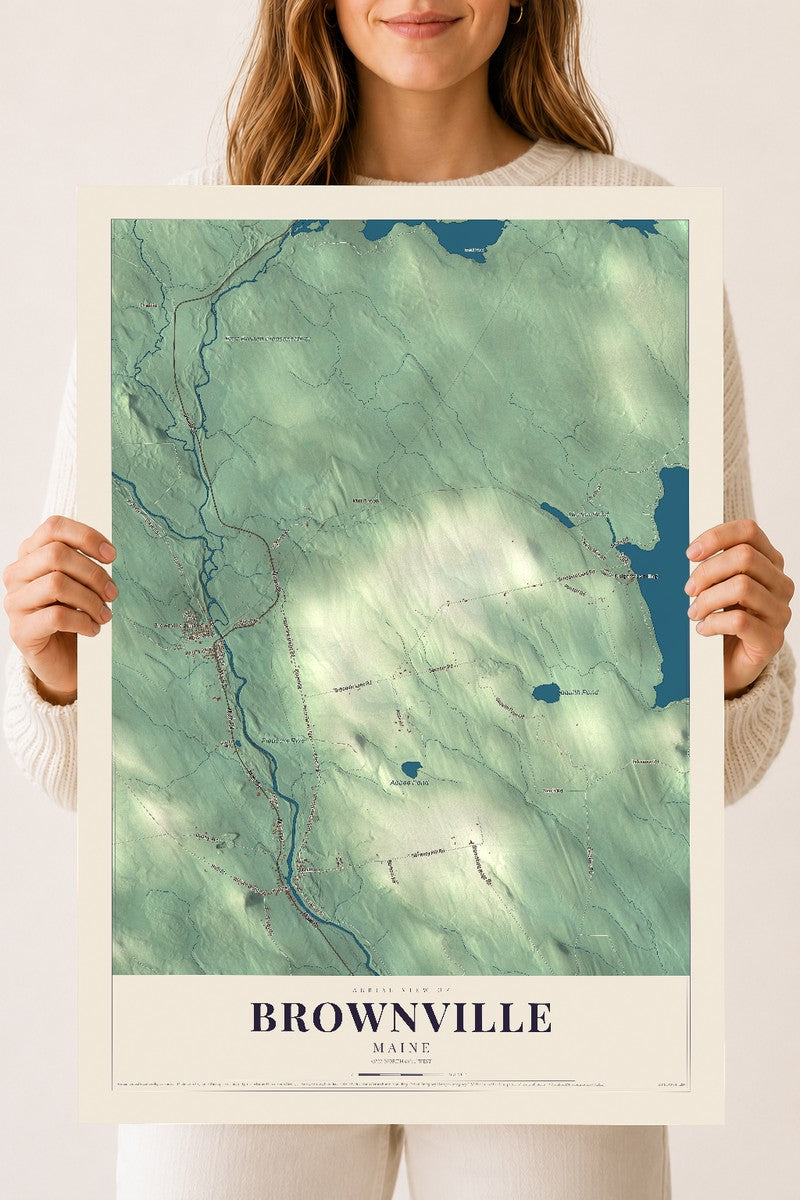 Brownville, Maine map print - 18 x 24 archival matte print