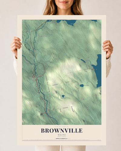 Brownville, Maine map print - 24 x 36 archival matte print