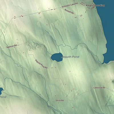 Terrain and local geography detail from the Brownville, Maine map